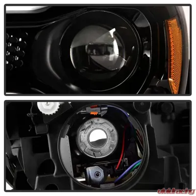 Xtune Black Lens LED DRL Projector Headlights Jeep Compass 2017-2020 - PRO-JH-JCOM17-AM-BK