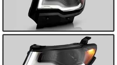 Xtune Black Lens LED DRL Projector Headlights Jeep Compass 2017-2020                                     - PRO-JH-JCOM17-AM-BK - Image 8