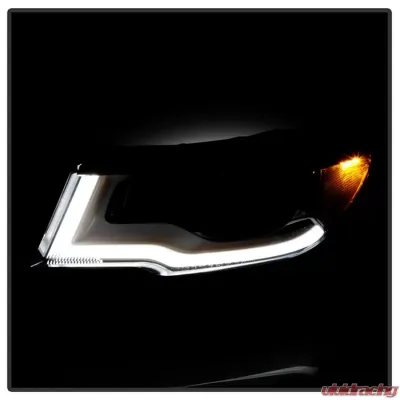 Xtune Black Lens LED DRL Projector Headlights Jeep Compass 2017-2020 - PRO-JH-JCOM17-AM-BK