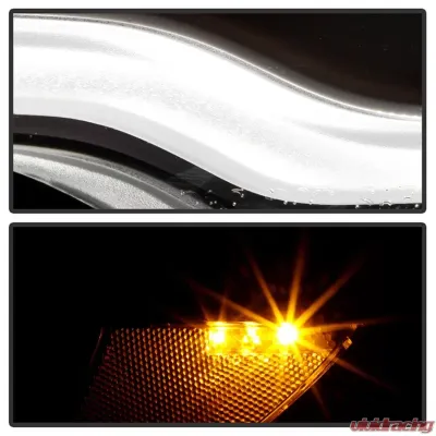 Xtune Black Lens LED DRL Projector Headlights Jeep Compass 2017-2020 - PRO-JH-JCOM17-AM-BK