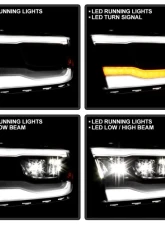 Xtune OE Left Black Bezel Full LED with DRL Headlight Dodge Ram 1500 2019-2022                                     - HD-JH-DR19-FLED-OE-BK-L - Image 11