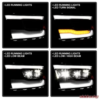 Xtune OE Left Black Bezel Full LED with DRL Headlight Dodge Ram 1500 2019-2022 - HD-JH-DR19-FLED-OE-BK-L