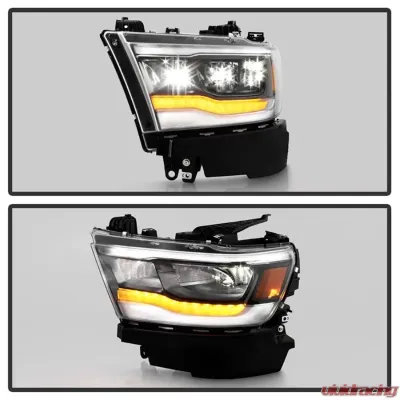 Xtune OE Left Black Bezel Full LED with DRL Headlight Dodge Ram 1500 2019-2022 - HD-JH-DR19-FLED-OE-BK-L
