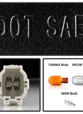 Xtune OE Outer Left with 7440NA Signal, W21W Brake and W5W Side Marker Halogen Tail Light Nissan Versa 2020-2022                                     - ALT-JH-NV20-OE-OL - Image 6