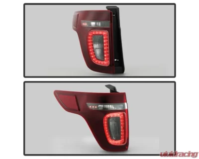 Xtune Sport pkg Dark Red LED Tail Light OE Left Ford Explorer 2011-2015 - ALT-JH-FEXP11SPT-LED-OE-L