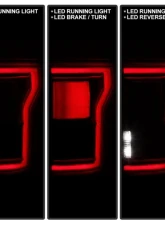 Xtune Fit Halogen OE Plus Raptor BSD Style LED Tail Lights Red Smoke Ford F150 2015-2020                                     - ALT-JH-FF15015-OEP-LED-RSM - Image 2