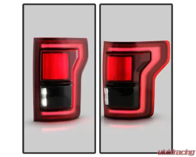 Xtune Fit Halogen OE Plus Raptor BSD Style LED Tail Lights Red Smoke Ford F150 2015-2020 - ALT-JH-FF15015-OEP-LED-RSM