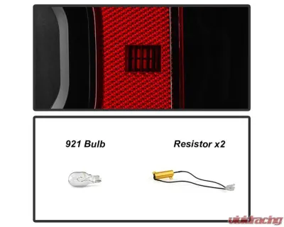 Xtune Halogen Backup/LED Tail Light OE+ Black GMC Sierra 1500 Denali 2014-2018 - ALT-JH-GS16-OEP-LED-BK