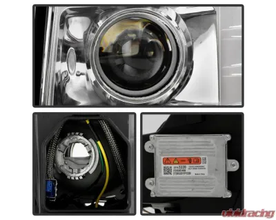 Xtune HID Ballast & Bulbs Projector Headlights Assembly Chrome Set Cadillac Escalade 2007-2014 - HD-JH-CAES07-BSBU-C