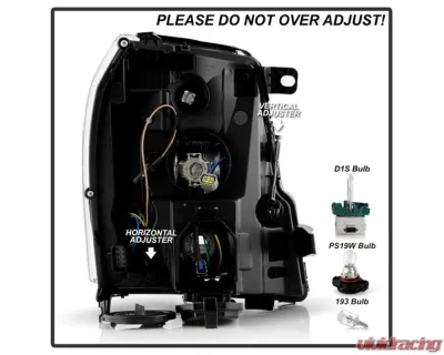 Xtune HID Ballast & Bulbs Projector Headlights Assembly Chrome Set Cadillac Escalade 2007-2014 - HD-JH-CAES07-BSBU-C