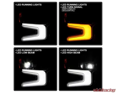 Xtune White LED DRL Full LED Headlight OE Black Right Chevrolet Silverado 1500 ZR2 2022-2024 - HD-JH-CSIL22ZR2-FLED-OE-R