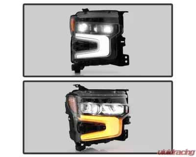 Xtune White LED DRL Full LED Headlight OE Black Right Chevrolet Silverado 1500 ZR2 2022-2024 - HD-JH-CSIL22ZR2-FLED-OE-R