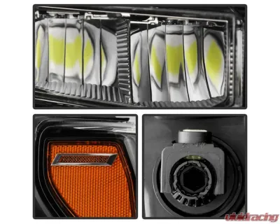 Xtune White LED DRL Full LED Headlight OE Black Right Chevrolet Silverado 1500 ZR2 2022-2024 - HD-JH-CSIL22ZR2-FLED-OE-R