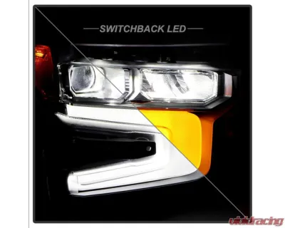 Xtune White LED DRL Full LED Headlight OE Black Right Chevrolet Silverado 1500 ZR2 2022-2024 - HD-JH-CSIL22ZR2-FLED-OE-R