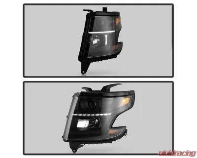 Xtune OEM Style Headlights Black Chevrolet Suburban | Tahoe 2015-2019 - HD-JH-CSUB15-AM-BK