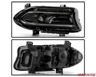 Xtune No Side Logo LED Signal DRL SwitchBack Halogen Headlight OE Right Dodge Charger 2022-2023 - HD-JH-DCH22-OE-BK-R