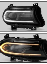 Xtune No Side Logo LED Signal DRL SwitchBack Halogen Headlight OE Right Dodge Charger 2022-2023                                     - HD-JH-DCH22-OE-BK-R - Image 9