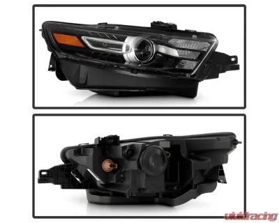 Xtune Black Bezel HID Headlight OE Black Right Ford Taurus 2013-2019 - HD-JH-FTA14-HID-BK-R