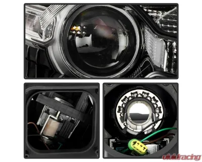 Xtune Black Bezel HID Headlight OE Black Right Ford Taurus 2013-2019 - HD-JH-FTA14-HID-BK-R