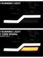 Xtune Headlights w/ LED Light Bar Black Jeep Grand Cherokee 2005-2007                                     - HD-JH-JGC05-LB-BK - Image 2