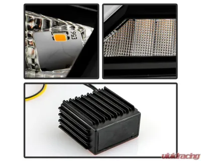 Xtune Headlights w/ LED Light Bar Black Jeep Grand Cherokee 2005-2007 - HD-JH-JGC05-LB-BK