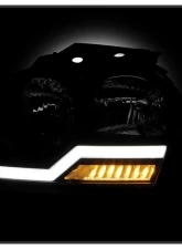 Xtune Headlights w/ LED Light Bar Black Jeep Grand Cherokee 2005-2007                                     - HD-JH-JGC05-LB-BK - Image 9