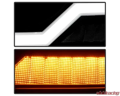 Xtune Headlights w/ LED Light Bar Black Jeep Grand Cherokee 2005-2007 - HD-JH-JGC05-LB-BK