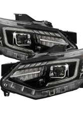 Xtune Xenon HID Models DRL LED Light Bar Projector Headlights Black Chrome Chevrolet Traverse 2018-2021                                     - PRO-JH-CTRA18-LB-BC - Image 11