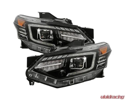 Xtune Xenon HID Models DRL LED Light Bar Projector Headlights Black Chrome Chevrolet Traverse 2018-2021 - PRO-JH-CTRA18-LB-BC