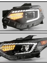 Xtune Xenon HID Models DRL LED Light Bar Projector Headlights Black Chrome Chevrolet Traverse 2018-2021                                     - PRO-JH-CTRA18-LB-BC - Image 11