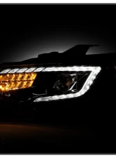 Xtune Xenon HID Models DRL LED Light Bar Projector Headlights Black Chrome Chevrolet Traverse 2018-2021                                     - PRO-JH-CTRA18-LB-BC - Image 9