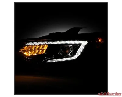 Xtune Xenon HID Models DRL LED Light Bar Projector Headlights Black Chrome Chevrolet Traverse 2018-2021 - PRO-JH-CTRA18-LB-BC