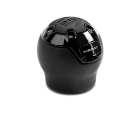 MOMO Nero Black Leather Black Chrome Insert w/ Reverse Lock-Out Shift Knob