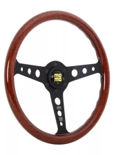 MOMO Mahogany Wood Indy Black Heritage Steering Wheel                                     - IND35MA0B - Image 2
