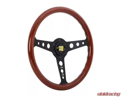 MOMO Mahogany Wood Indy Black Heritage Steering Wheel - IND35MA0B