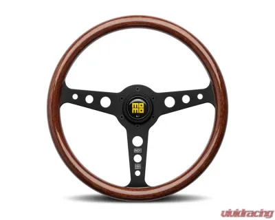 MOMO Mahogany Wood Indy Black Heritage Steering Wheel - IND35MA0B