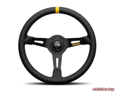 MOMO MOD. 08 330mm Steering Wheel Black Anodized Leather - R1908/33L