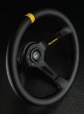 MOMO MOD. 08 330mm Steering Wheel Black Anodized Leather                                     - R1908/33L - Image 2