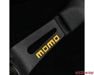 MOMO MOD. 08 330mm Steering Wheel Black Anodized Leather - R1908/33L