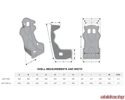 Momo Daytona Black Hardshell Seats (XL) - mom1074BLK-29