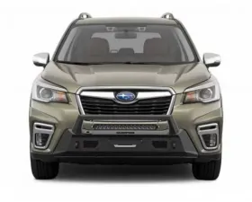 Scorpion Extreme Front Winch Bumper Tactical Center Mount with LED Single Row Light Bar Subaru Forrester 2019-2021