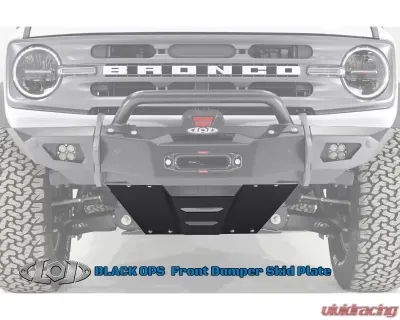 LOD Black Ops Front Bumper Skid Plate Bare Steel Ford Bronco 2021-2022 - BSP2100