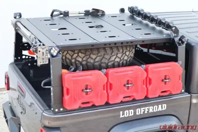 LoD Offroad Black Ops Bed Rack Black Powder Coated Floor Kit Jeep Gladiator JT Destroyer 4-Door 2020-2022 - JFK2021