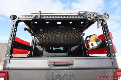 LoD Offroad Black Ops Bed Rack Black Powder Coated Hi-Lift Jack Mount Jeep Gladiator JT Destroyer 4-Door 2020-2022 - JHL2021
