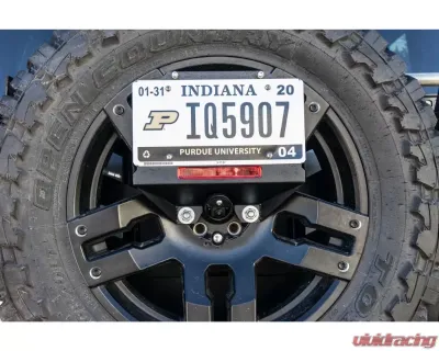 LOD Spare Tire License Plate Relocation Kit New Release Black Texture Jeep JL Wrangler 2018-2022 - JLP1811