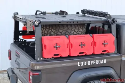 LoD Offroad Black Ops Bed Rack Black Powder Coated Light Bar Mount Jeep Gladiator JT Destroyer 4-Door 2020-2022 - JLM2021