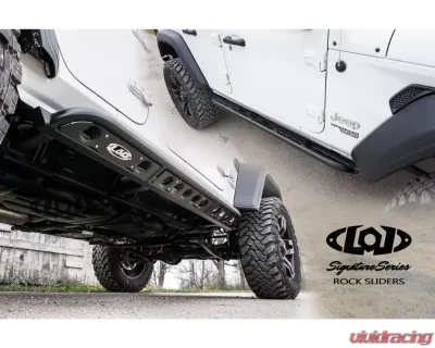 LOD Signature Series Frame Mounted 4 Door Rocksliders Black Powder Coated Jeep JL Wrangler 2018-2022 - JRS1841