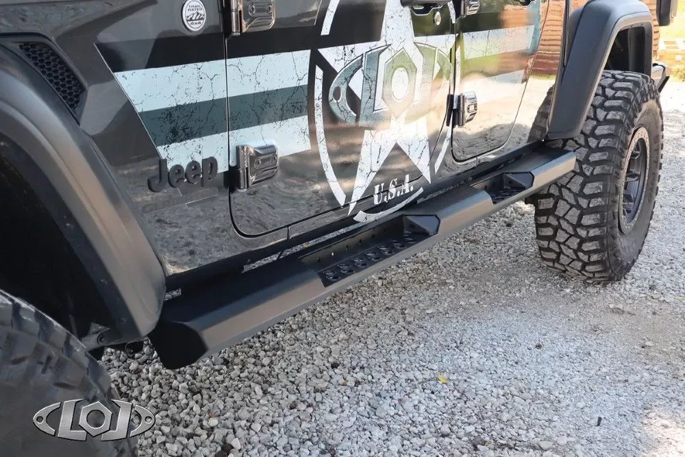 LoD Offroad Black Powder Coated Destroyer 4-Door Rocksliders Jeep JT Gladiator 2020-2022 - JRS2014