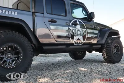 LoD Offroad Black Powder Coated Destroyer 4-Door Rocksliders Jeep JT Gladiator 2020-2022 - JRS2014