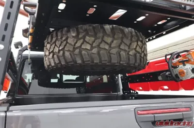 LoD Offroad Black Ops Bed Rack Black Powder Coated Tire Carrier Mount Jeep Gladiator JT Destroyer 4-Door 2020-2022 - JTC2021